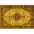 thumbnail image 1 of Ahgly Company Machine Washable Indoor Rectangle Medallion Yellow Traditional Area Rugs, 2' x 5', 1 of 4