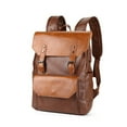 thumbnail image 1 of facefd Sac à Dos pour Hommes en Cuir PU Imperméable Sac à Dos pour Ordinateur Portable Sac à Dos Scolaire Grande Capacité Boucle de Réglage pour Voyage Marron, 1 of 9