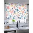 thumbnail image 5 of Watercolor Flower Sheer Curtains 2 Panels Set Retro Blue Pink Floral Garden Lihgt Filtering Rod Pocket Voile Drape, Semi Sheer Window Curtains for Bedroom Living Room, 52"x54", 5 of 5