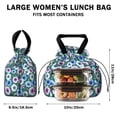 thumbnail image 5 of Pioneer Flower Floral Print Pattern Drawstring Lunch Bag Women - Drawstring Lunch Bag Insulated for Work Office - Stain-Resistant Large Lunchbags for Women with Multi-Pockets, 5 of 6