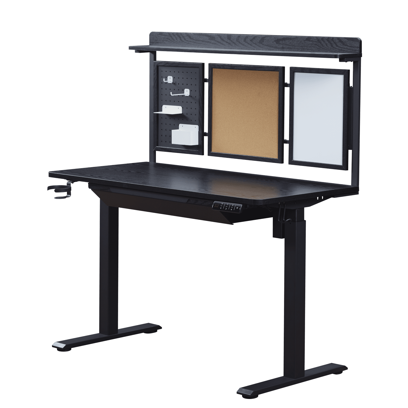 KOWO 48" K304 Electric Height Adjustable Standing Desk with Back Borad and Drawer Black