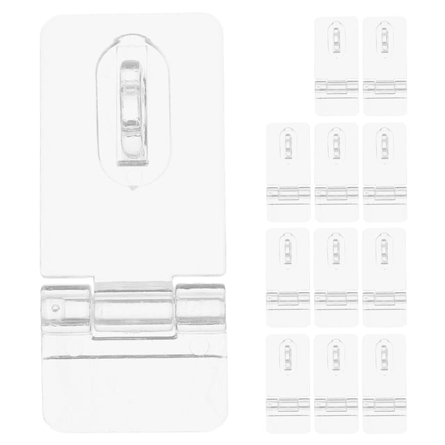 12 Sets Acrylic Hinges Hasp Locks Clear Flat Hasp Lock with Hinge and Buckle Plastic Folding Hinges Box Latching Hasp for Box Cabinet Drawer Accessories