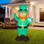 Nifti Nest St. Patrick's Day 5.9 FT Inflatables Leprechaun with Shamrock Sign, Irish Holiday Decoration, Luminous Inflatable, Yard Decoration blow Up, Airblown inflatable, Outdoor Decor