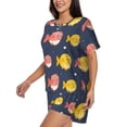 thumbnail image 2 of Lsque Cute Puffer Fish Women's Short-Sleeved Pajama Set - 2 Piece Soft and Lightweight Sleepwear Set-4X-Large, 2 of 9