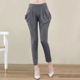 thumbnail image 5 of Neewe Womens Summer Casual Loose Striped Wide Leg Lounge Pants Solid Color Stretch Large Size Elastic Trousers-Gray Free Size, 5 of 7