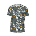 thumbnail image 6 of Wukai Flowers and Bee Print Men's Short-Sleeved Mesh T-Shirt,Quick-Dry Short Sleeve Workout T-Shirt-Small, 6 of 8
