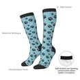 thumbnail image 3 of Daiia Sports Socks Cute Dog Footprints Printed Novelty Crew Socks for Men Women Knee High Socks Cotton Socks Soft & Breathable Support Unisex Socks, 3 of 9