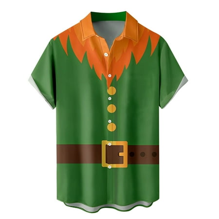 

Male Spring And Summer Single Shirts Casual Lapel Full Print Beach Short Sleeve Vacation Outdoor Vacation Shirts