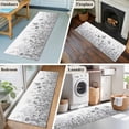 thumbnail image 5 of Runner Rug 2 x 6 Ft, Grey Wildflowers Washable Non-Slip Floor Mat for Kitchen Hallway/Entryway, Modern Spring Floral Butterfly Plant Long Kitchen Runner Area Rugs for Living Room, Low-Profile, 5 of 7