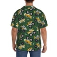 thumbnail image 3 of Uemuo Cartoon Car Pattern Cotton Linen Short Sleeve Shirts,Casual Lightweight Button Down Shirts,Vacation Beach Summer Tops-3X-Large, 3 of 7