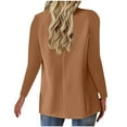 thumbnail image 3 of Lcziwo Womens Office Jackets Blazers Long Sleeve Button Lapel Suit Coats Work Business Open Front Jackets Fake Pockets Slim 2025 Blazers Brown,S, 3 of 6