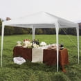 thumbnail image 2 of 10' x 10' Beach Canopy Party Tent, Outdoor Backyard Tent for Parties, Waterproof Camping Canopy with Iron Tubes, Canopy Tents for Outside Party, Portable Wedding Tent Patio Gazebo, White, Q2928, 2 of 12
