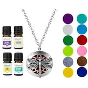 DragonFly Necklace w/ 12 pads, gift box and 4 oils