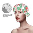 thumbnail image 4 of Kdxio Strawberry Print Shower Cap for Women,Elastic and Reusable,Double Waterproof Layers Bathing Hat, 4 of 9
