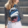 thumbnail image 6 of Honeii Great White Shark Print Canvas College Laptop Backpack, Durable Rucksack Travel Notebook Bag School Backpack Book Bag for Men Women-Small, 6 of 7