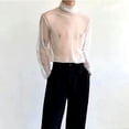 thumbnail image 4 of Bibifish Men's See Through T Shirt Turtleneck Mesh Long Sleeve T Shirt Slim Fit Stretch Undershirts Party Club Tops, 4 of 9