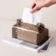 thumbnail image 3 of Caja de pañuelos rectangular, soporte de papel de escritorio, caja de almacenamiento, caja de papel artesanal de decoración (transparente (versión en blanco)), 3 of 5