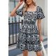 thumbnail image 3 of Vestido PRETTYGARDEN 2025 Floral de Verano con Escote Cuadrado Negro Talla L, 3 of 7