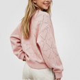 thumbnail image 5 of NORO ARK Girls Cardigan (1-9 Years) Ruffled Lace Trim Acrylic Sweater Pink Size 4T, 5 of 7