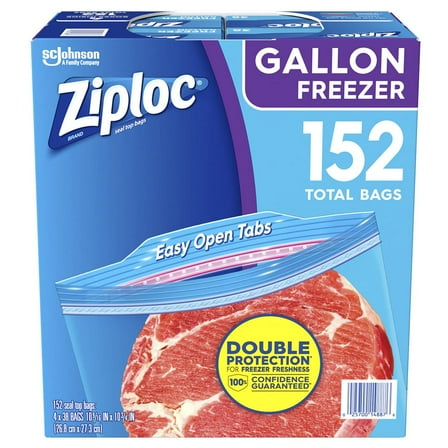 Ziploc Seal Top Freezer Bags, Gallon, 152 ct