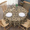 thumbnail image 3 of Brown and Black Leopard Print Round Tablecloth 60"x60",Wrinkle Wipeable Table Cloth for Kitchen Dining Room Picnic Patio Party, 3 of 6