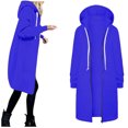 thumbnail image 4 of Puntoco Chaqueta con capucha para mujer, color sólido, cremallera, manga larga, bolsillo, blusa superior Puntoco Puntoco-1, 4 of 6
