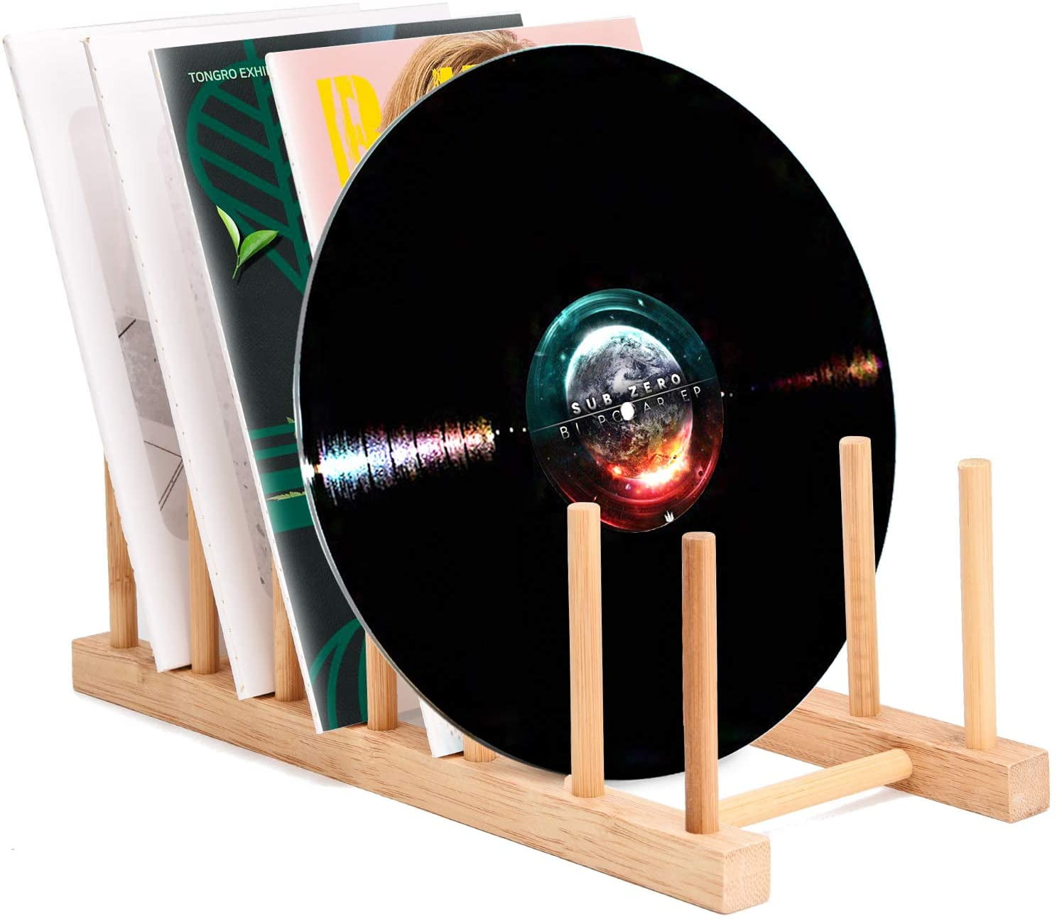 Vinyl Record Storage Holder Stand Rack Eco Friendly Wooden CD Display