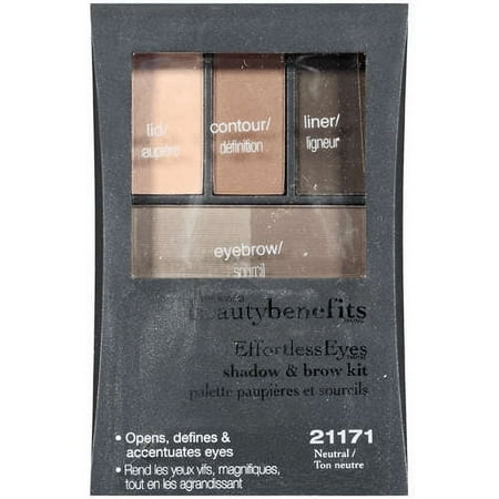 Wet N Wild Beauty Benefits Effortless Eyes Shadow & Brow Kit, 21171 Neutral