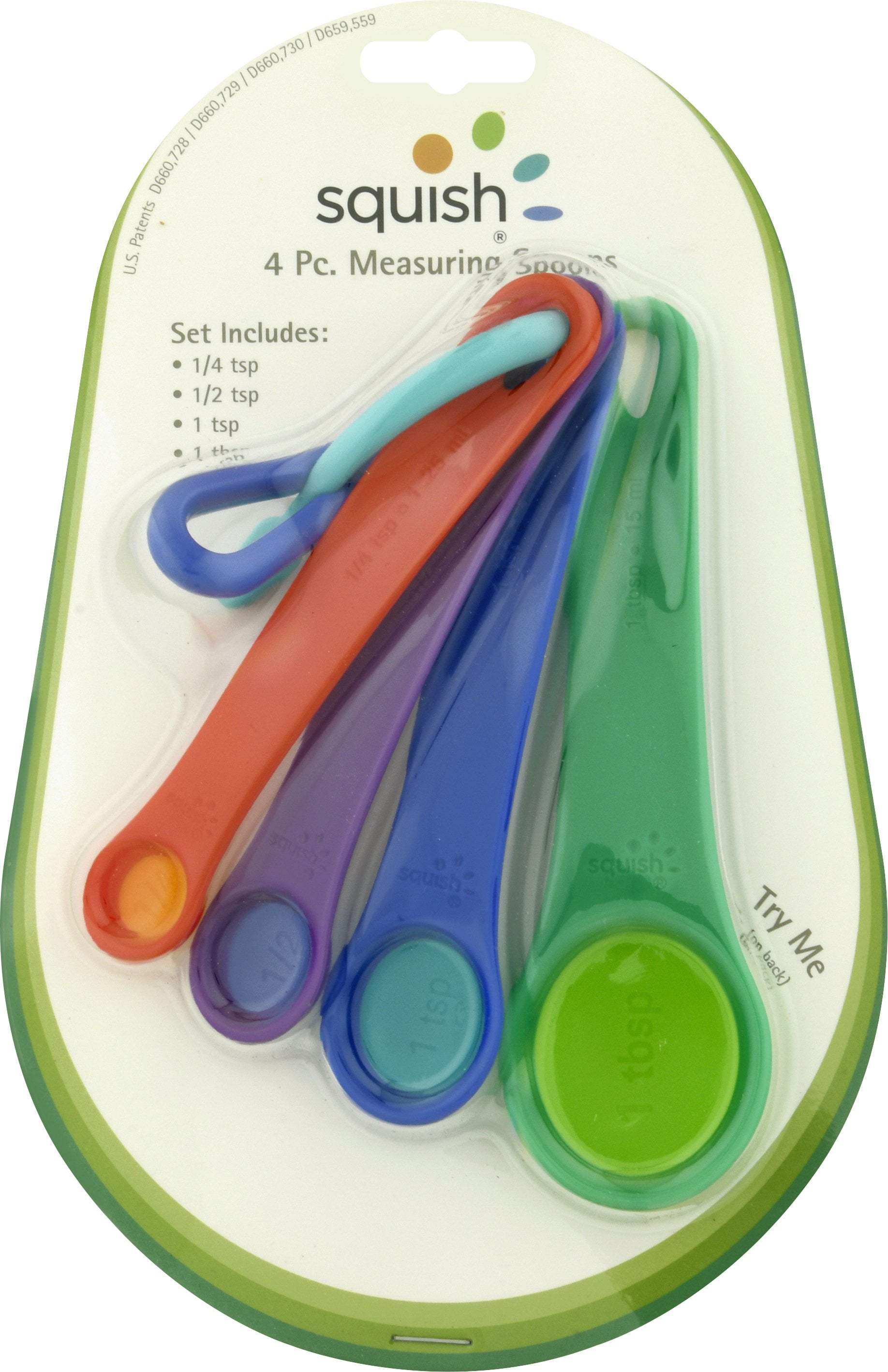 Squish collapsible measuring scoops 1/4,1/2 & 1 cup