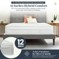 thumbnail image 2 of Oliver & Smith 12-Inch Hybrid Short Queen Mattress - High Density & Premium Comfort Cold Foam with Bonnell Coil Springs - Medium Firm, 2 of 6