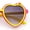 Fuchsia Yellow, variant on Girls Kids Size Pop Color Flip Up Heart Shape Plastic Sunglasses Blue Pink Black