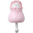thumbnail image 1 of Lindo gancho para bolsa de la suerte con forma de gato (rosa), sin perforaciones, para decoración de armarios, porches y cocinas, gancho para colgar toallas, ropa y llaves, 1 of 5