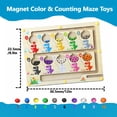 thumbnail image 5 of Laberinto magnético de colores y números, laberinto magnético Montessori para contar juguetes para niños pequeños, juguetes de juego de mesa con laberinto magnético de madera, 5 of 5