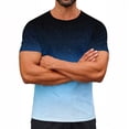 thumbnail image 2 of OHMZYZO Summer Shirts for Men Casual Short Sleeve Crew Neck Gradient T Shirt Graphic Tees Basic Tops, 2 of 9