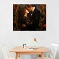 thumbnail image 2 of MLJA Romantic Love Wall Aesthetic Art - Couple in The River, Rose Umbrella And High Heels Painting On Canvas Wall Art Poster Scroll Picture Print Living Room Walls Decor Home Posters, 2 of 4