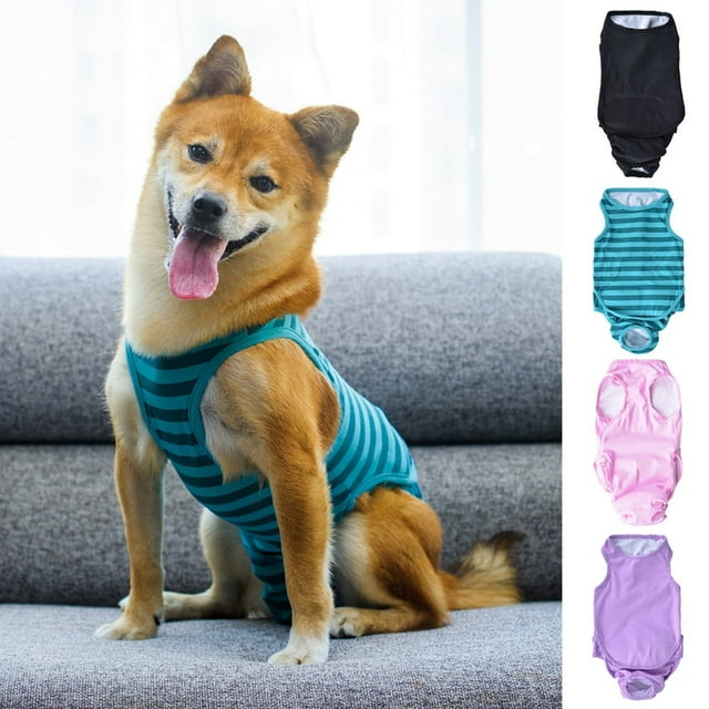 Dog Recovery Suit for Abdominal Wounds or Skin Wound Breathable Dog Surgery Recovery Suit for Dogs E-Collar Alternative After Surgery Wear Anti Licking Wounds Suit for Small/Medium Dogs