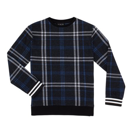 

KIDPIK Boys Long Sleeve Top Long Sleeve Jacquard Plaid Knit Crewneck Size: 2T - XXL (16)