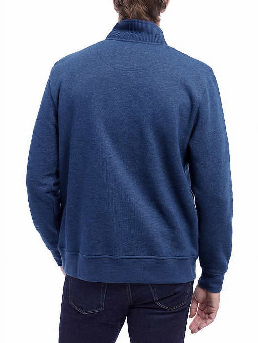 Orvis Fishing Sweater Mens Medium Blue Pima Cotton Mock Neck 1/4