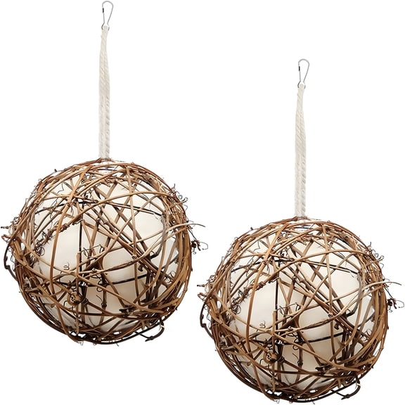 ACDANC Hummingbird Nesters, Hummingbird Nesting Houses Set of 2, Bird Nesting Materials Holder, Refillable Balls Bird Nesting Station for Outdoor Wild Birds Wrens Finches Parrot (Small)