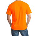 thumbnail image 4 of Hanes Men’s Essential Short Sleeve T-Shirt, Hi Vis 60/40 Cotton/Poly Work Tee, Safety Orange, S, 4 of 5