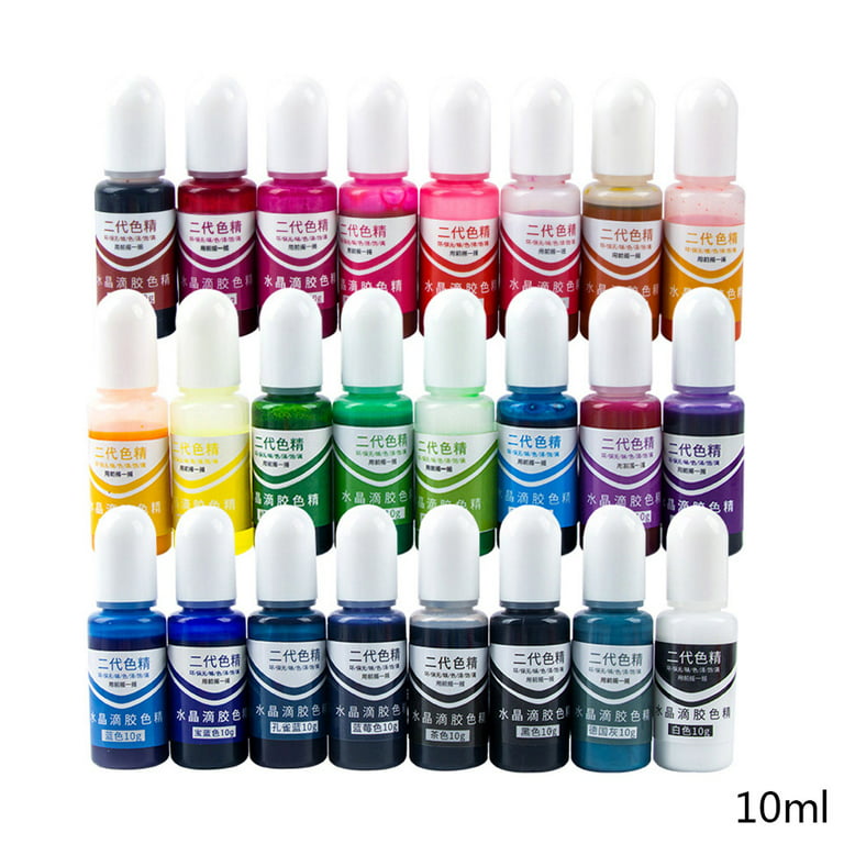 24 Colors/Set 10ml Art Ink Alcohol Resin Pigment Kit Liquid Colorant Dye Ink  Diffusion For DIY UV Epoxy Resin Jewelry Making