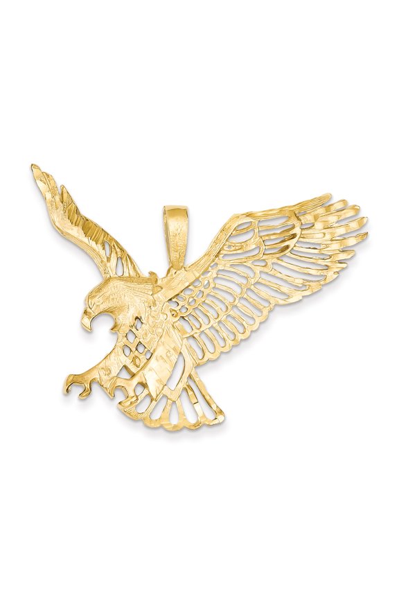 14k Yellow Gold Large Eagle Charm Pendant