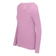 thumbnail image 3 of M&M SCRUBS Women's Long Sleeve Scoop-Neck T-Shirt Under Scrub (Pink, X-Small), 3 of 5