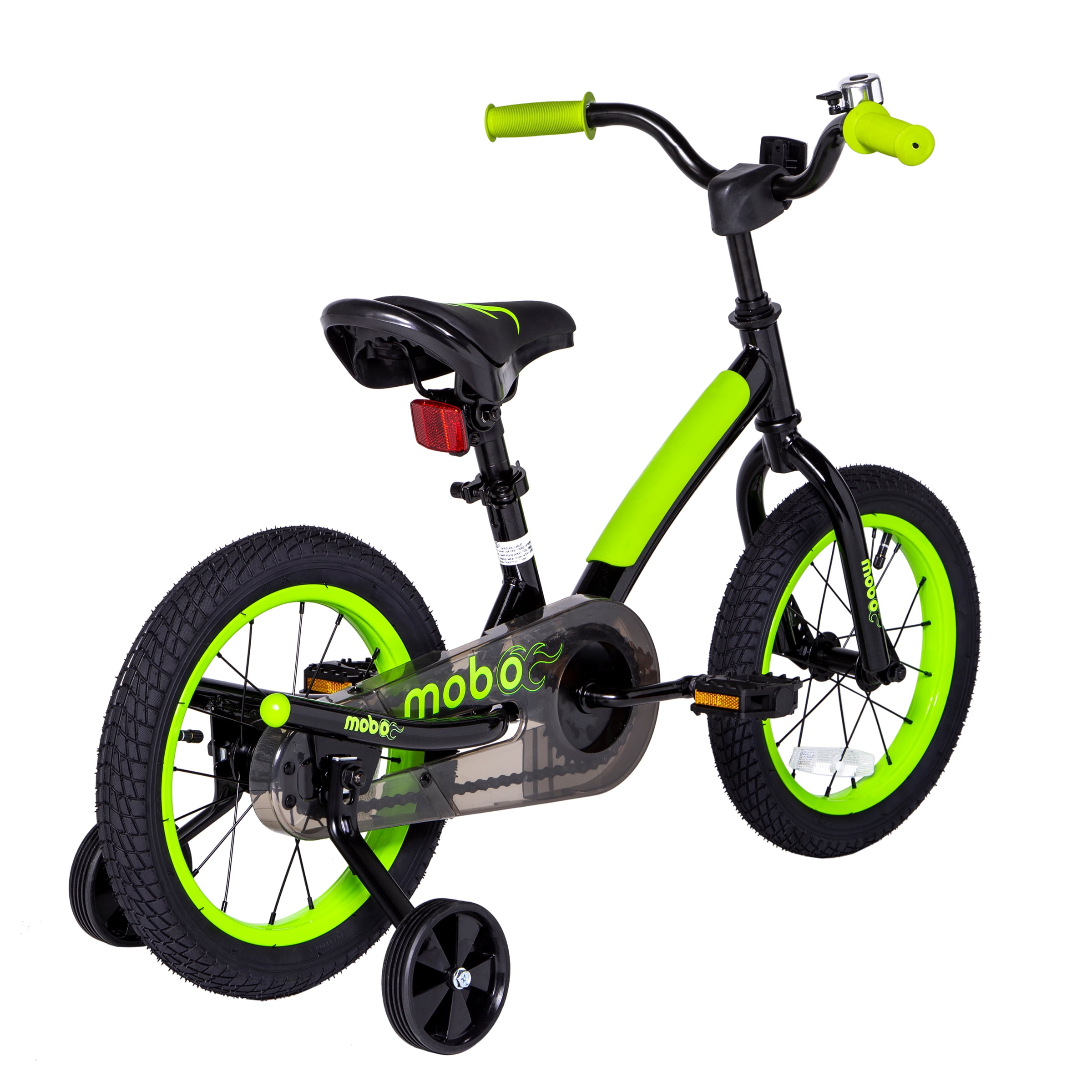 Mobo First Bike For Kids, 14-inch Bicycle With Training Wheels for Boys And  Girls, Green