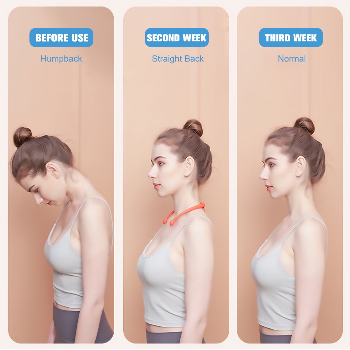 Evjurcn Lymphatic Massager Ultrasonic Portable Lymphatic Soothing Body Shaping Neck Instrument Sitting Posture Correction Belt Neck Lymphatic Relief Massager for Men Women