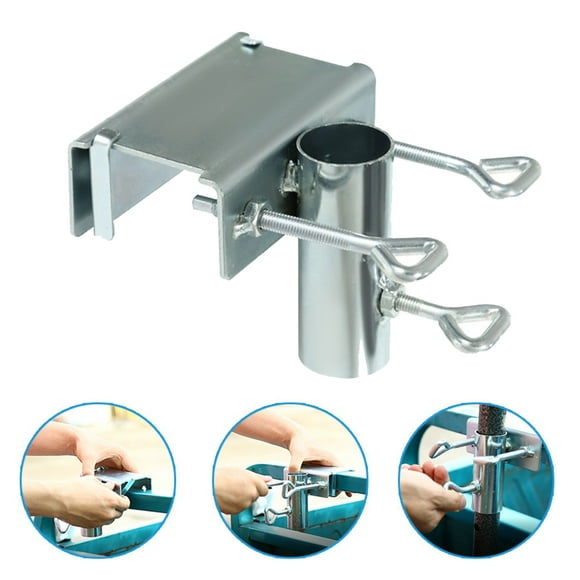 Deck Umbrella Clamp, Parasol Holder Clip Patio Balcony Umbrella Stand Clip Mount To Railing Adjustable Umbrella Base Stand For Balcony Deck