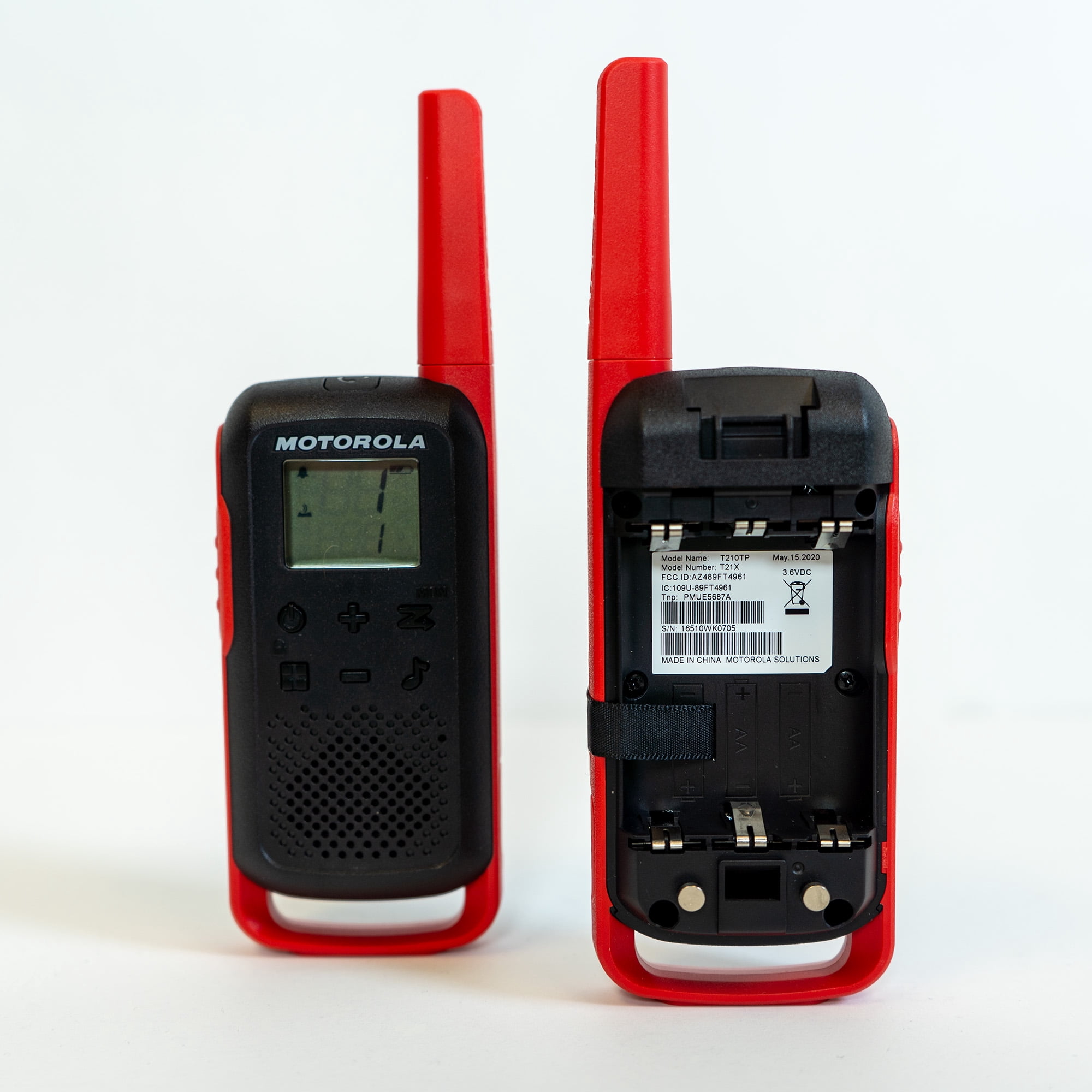 Motorola Solutions T210 Two-Way Radio Black W/Red Two-Pack