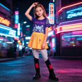 thumbnail image 2 of Guvpev G'irls Popular Singer Halloween Cosplay Costume - Pop Idol Group Fantasy Stage Cosplay Outfits with Graphic T-Shirt, Skirt & Leggings for Halloween Cosplay Dress Up & Birthday Party, 2 of 13