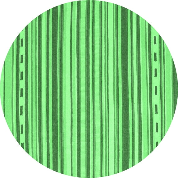 Ahgly Company Indoor Round Southwestern Emerald Green Country Area Rugs, 7' Round