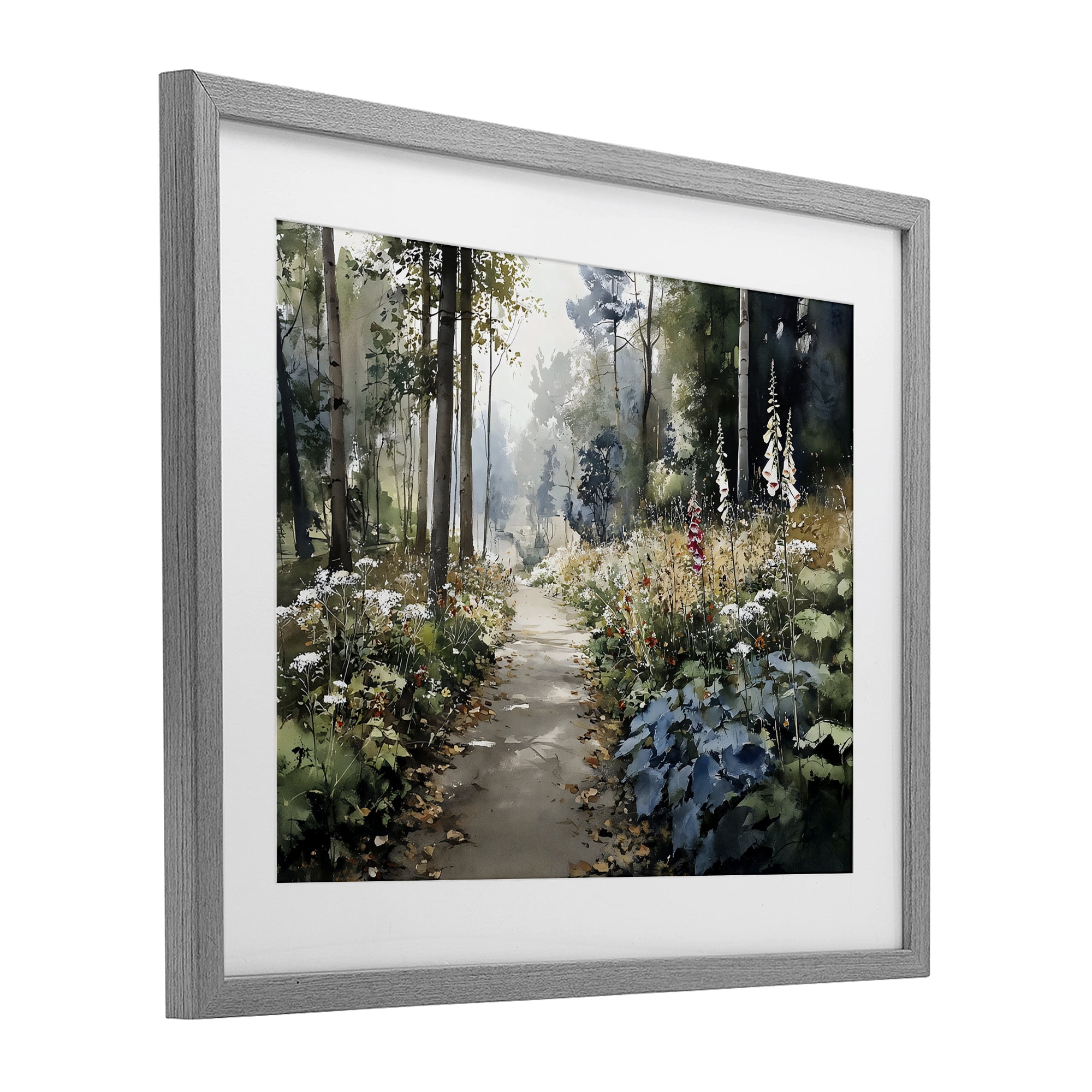 Stupell Industries Foliage Forest at Dusk Gray Framed Print Under Glass, design by Franklyn Gregory